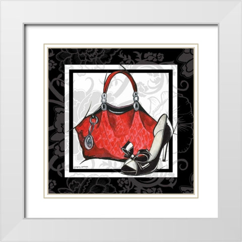 Purse and Shoe I White Modern Wood Framed Art Print with Double Matting by Gorham, Gregory