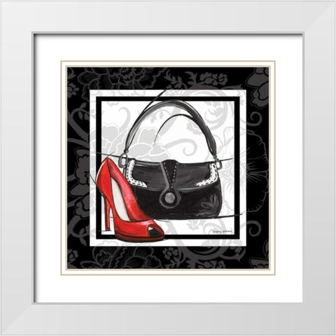 Purse and Shoe II White Modern Wood Framed Art Print with Double Matting by Gorham, Gregory