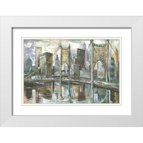 Cityscape I White Modern Wood Framed Art Print with Double Matting by Gorham, Gregory