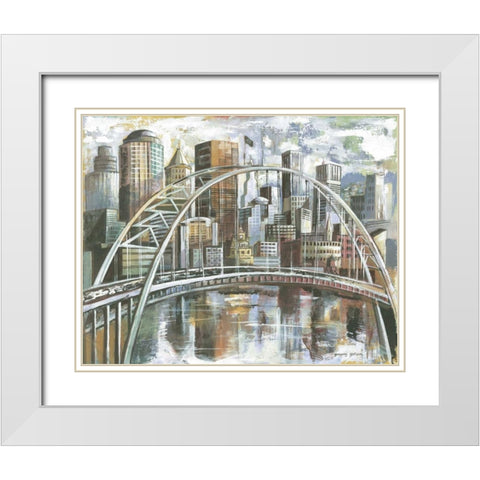 Cityscape II White Modern Wood Framed Art Print with Double Matting by Gorham, Gregory