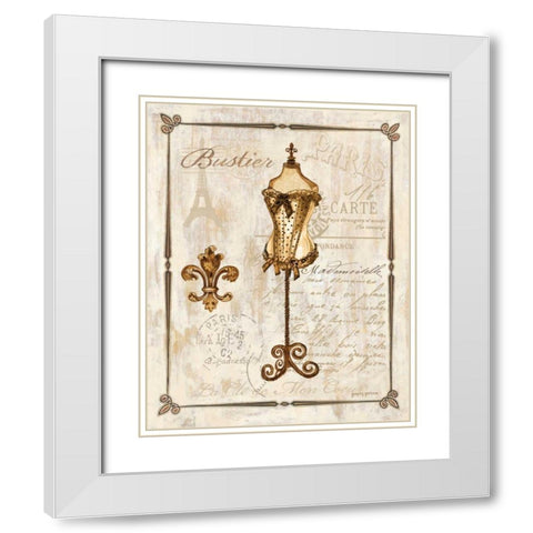 Paris Bustier White Modern Wood Framed Art Print with Double Matting by Gorham, Gregory
