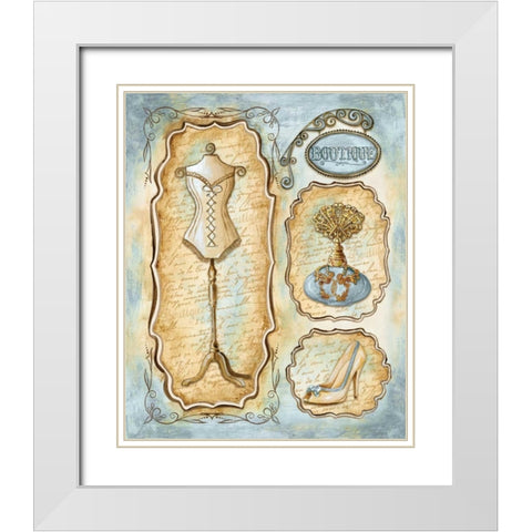 Paris Boutique I White Modern Wood Framed Art Print with Double Matting by Gorham, Gregory