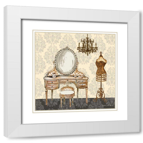 French Bath Motif I White Modern Wood Framed Art Print with Double Matting by Gorham, Gregory