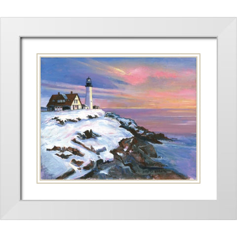 Winters Light White Modern Wood Framed Art Print with Double Matting by Gorham, Gregory