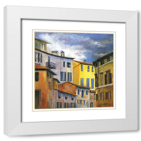 Italian Scene I White Modern Wood Framed Art Print with Double Matting by Gorham, Gregory