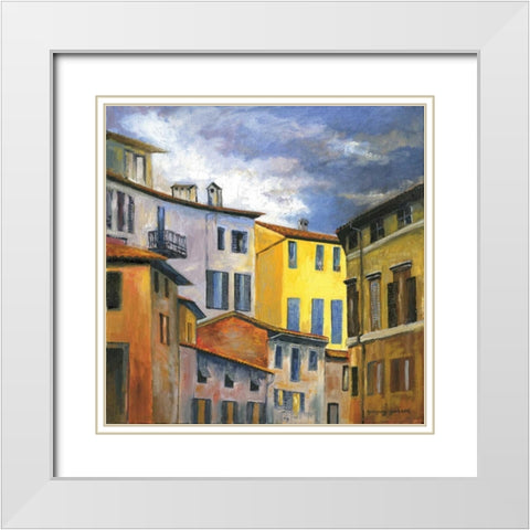 Italian Scene I White Modern Wood Framed Art Print with Double Matting by Gorham, Gregory