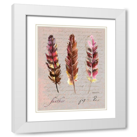 Feathers Fig 2 White Modern Wood Framed Art Print with Double Matting by Gorham, Gregory