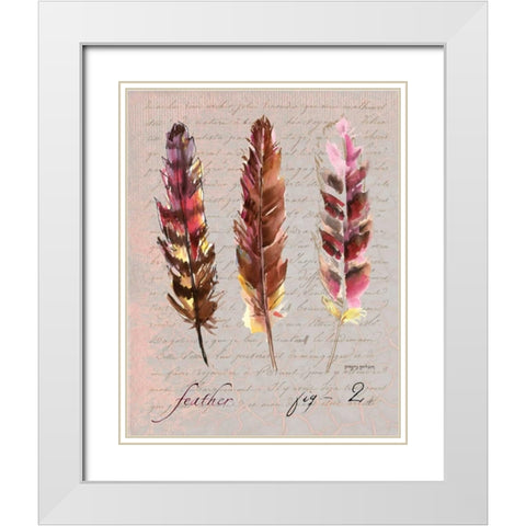 Feathers Fig 2 White Modern Wood Framed Art Print with Double Matting by Gorham, Gregory