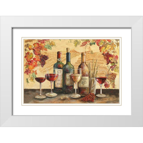 Tuscan Banquet Motif White Modern Wood Framed Art Print with Double Matting by Gorham, Gregory