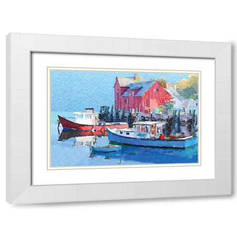 Rock Harbor II White Modern Wood Framed Art Print with Double Matting by Gorham, Gregory
