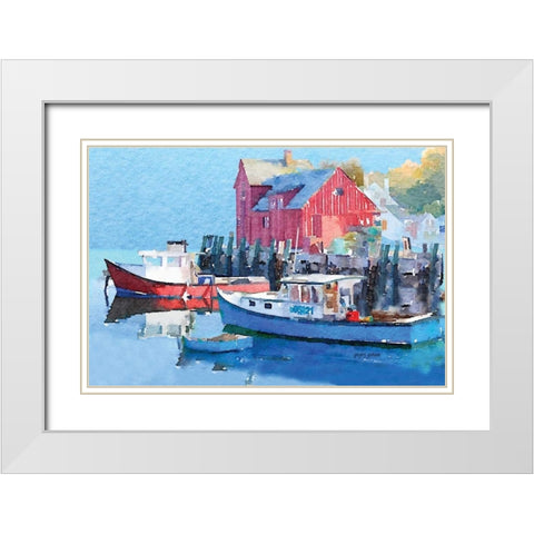 Rock Harbor II White Modern Wood Framed Art Print with Double Matting by Gorham, Gregory