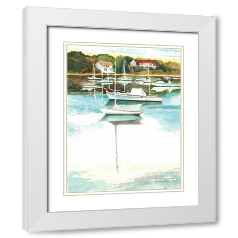 Wychmere Harbor White Modern Wood Framed Art Print with Double Matting by Gorham, Gregory