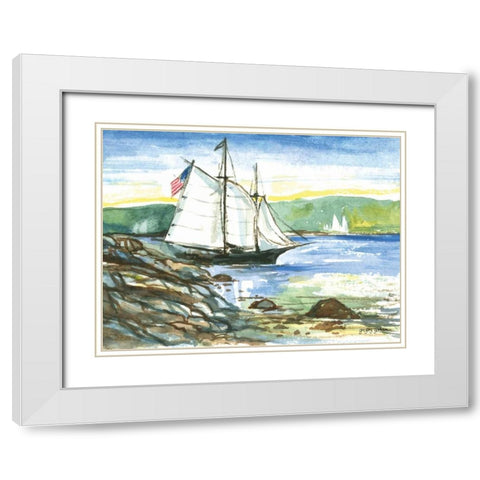 Edge of the Sea White Modern Wood Framed Art Print with Double Matting by Gorham, Gregory