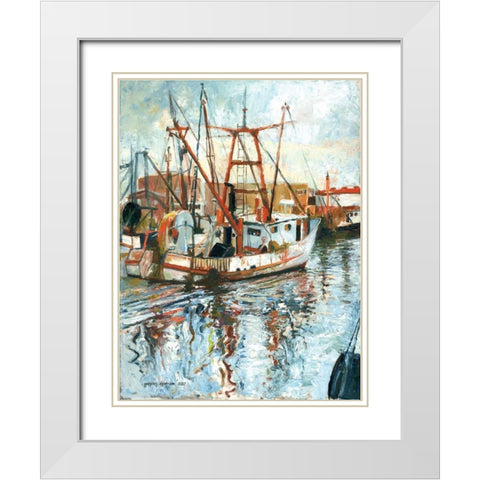 Gloucester White Modern Wood Framed Art Print with Double Matting by Gorham, Gregory