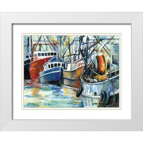 Fleet Motif I White Modern Wood Framed Art Print with Double Matting by Gorham, Gregory