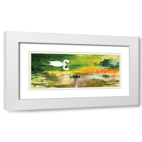 The Queens Swan White Modern Wood Framed Art Print with Double Matting by Gorham, Gregory