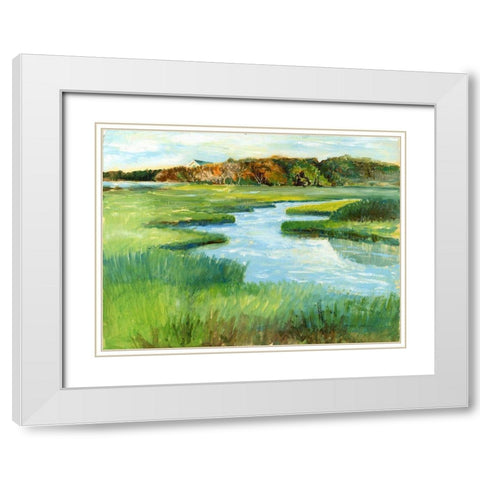 Cape Cod Salt Marsh White Modern Wood Framed Art Print with Double Matting by Gorham, Gregory
