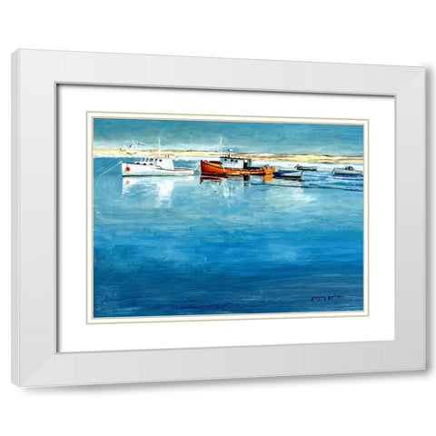 Winter Harbor White Modern Wood Framed Art Print with Double Matting by Gorham, Gregory
