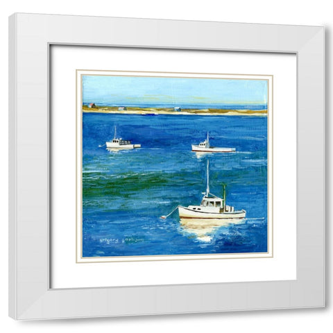 Summer Trio White Modern Wood Framed Art Print with Double Matting by Gorham, Gregory