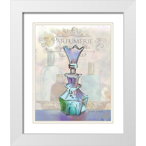 French Perfume Motif I White Modern Wood Framed Art Print with Double Matting by Gorham, Gregory