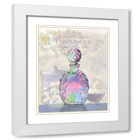 French Perfume Motif II White Modern Wood Framed Art Print with Double Matting by Gorham, Gregory