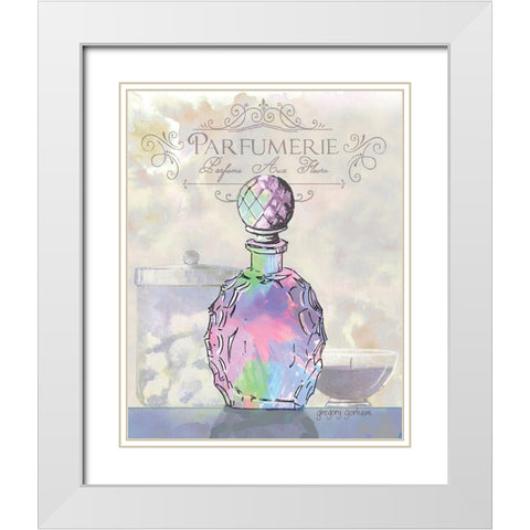 French Perfume Motif II White Modern Wood Framed Art Print with Double Matting by Gorham, Gregory
