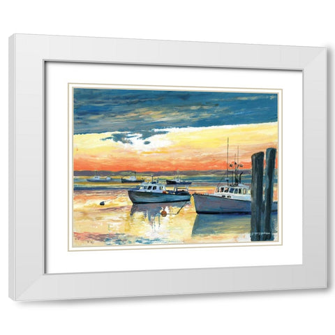 Fish Pier Channel White Modern Wood Framed Art Print with Double Matting by Gorham, Gregory
