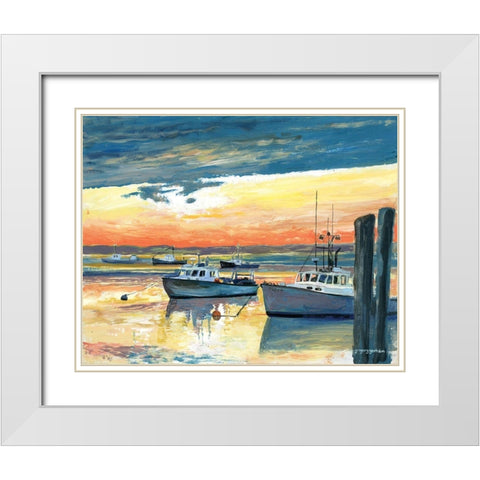 Fish Pier Channel White Modern Wood Framed Art Print with Double Matting by Gorham, Gregory