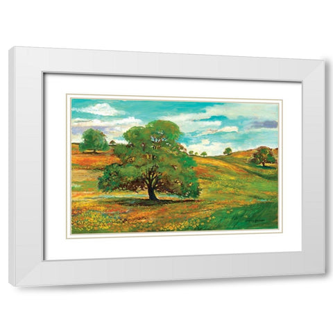 Wild Poppy Landscape I White Modern Wood Framed Art Print with Double Matting by Gorham, Gregory
