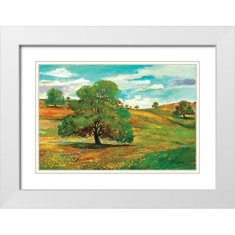 Wild Poppy Landscape I White Modern Wood Framed Art Print with Double Matting by Gorham, Gregory