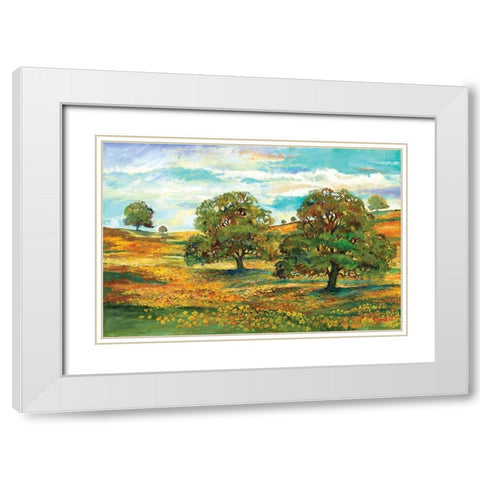 Wild Poppy Landscape II White Modern Wood Framed Art Print with Double Matting by Gorham, Gregory