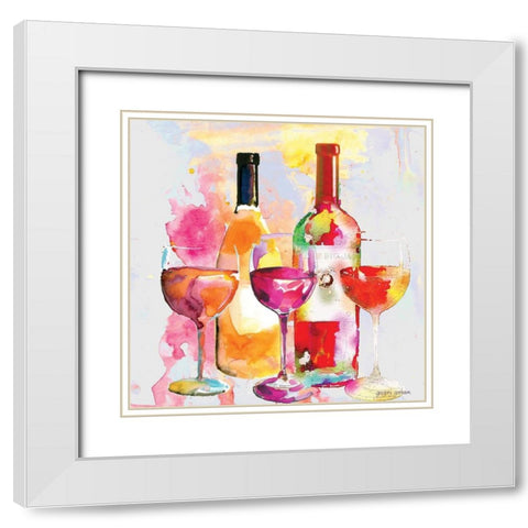 Nouveau Wines I White Modern Wood Framed Art Print with Double Matting by Gorham, Gregory