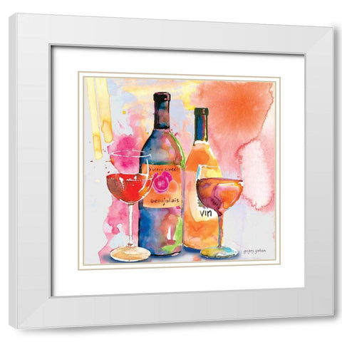 Nouveau Wines II White Modern Wood Framed Art Print with Double Matting by Gorham, Gregory