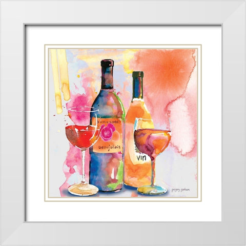 Nouveau Wines II White Modern Wood Framed Art Print with Double Matting by Gorham, Gregory