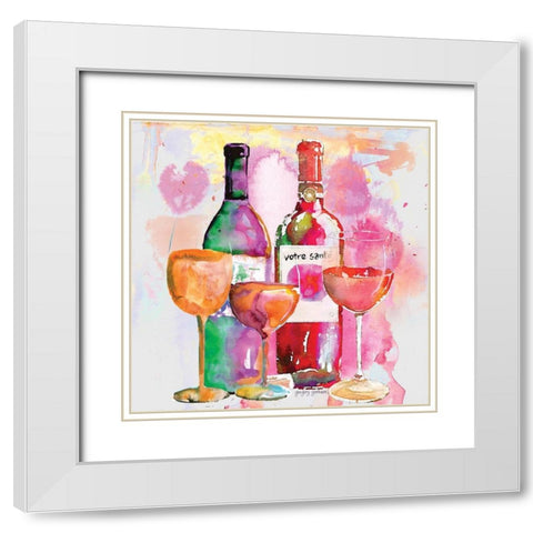Nouveau Wines III White Modern Wood Framed Art Print with Double Matting by Gorham, Gregory