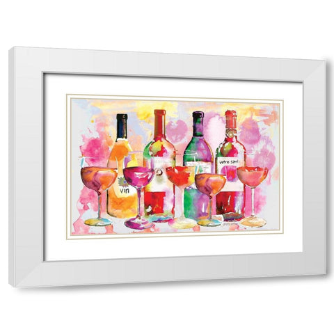 Nouveau Wines IV White Modern Wood Framed Art Print with Double Matting by Gorham, Gregory