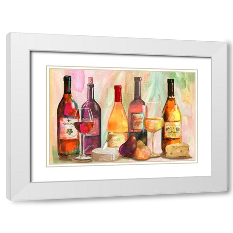 Table Wines III White Modern Wood Framed Art Print with Double Matting by Gorham, Gregory
