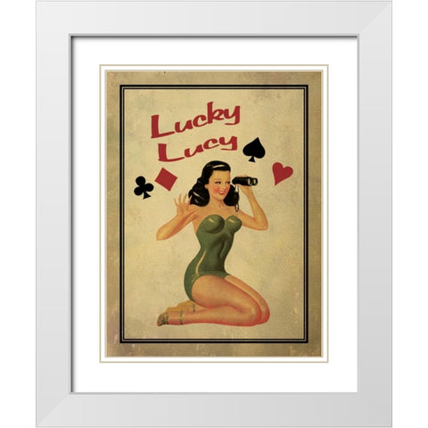 Lucky Lucy White Modern Wood Framed Art Print with Double Matting by Giacopelli, Jason
