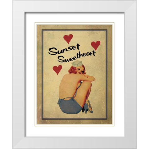 Sunset Sweetheart White Modern Wood Framed Art Print with Double Matting by Giacopelli, Jason