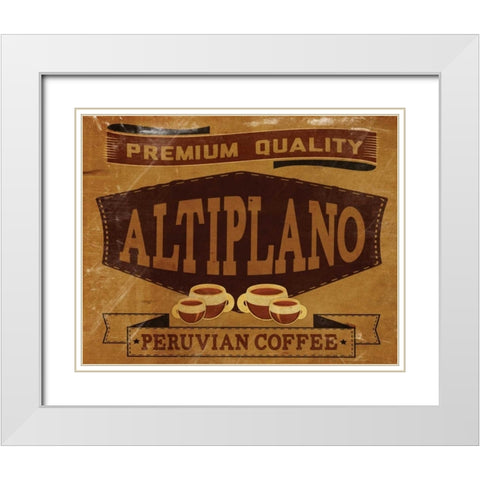 Peruvian Coffee White Modern Wood Framed Art Print with Double Matting by Giacopelli, Jason