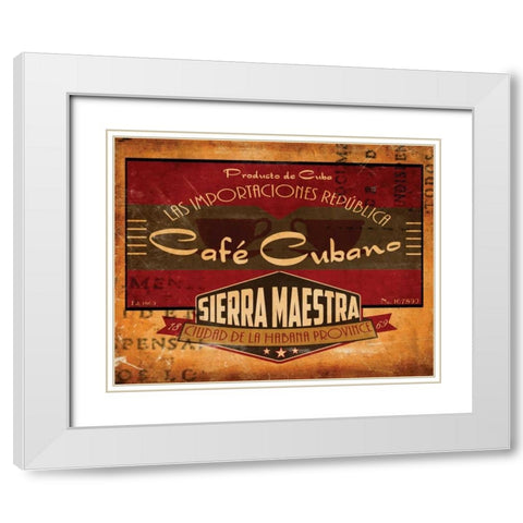 Cafe Cubano White Modern Wood Framed Art Print with Double Matting by Giacopelli, Jason