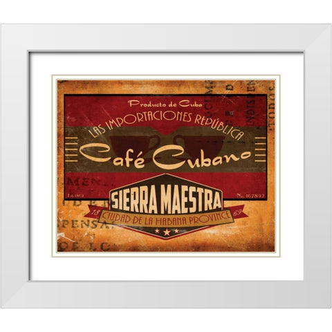 Cafe Cubano White Modern Wood Framed Art Print with Double Matting by Giacopelli, Jason