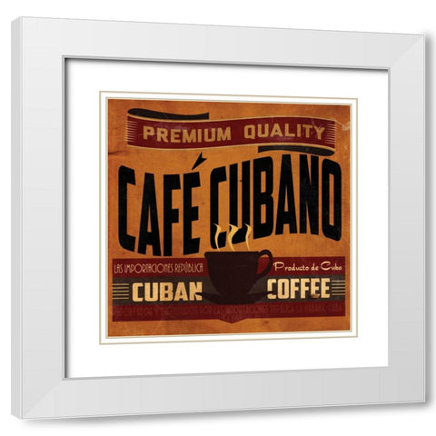 Cuban Coffee Sq. White Modern Wood Framed Art Print with Double Matting by Giacopelli, Jason