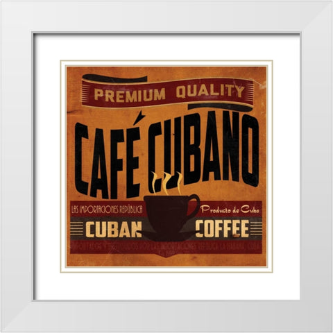 Cuban Coffee Sq. White Modern Wood Framed Art Print with Double Matting by Giacopelli, Jason