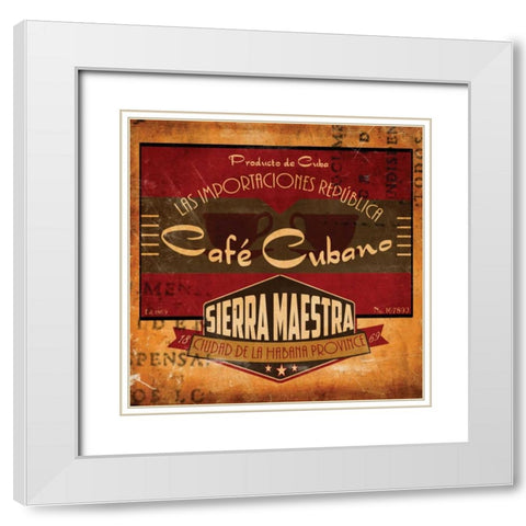 Cafe Cubano Sq. White Modern Wood Framed Art Print with Double Matting by Giacopelli, Jason