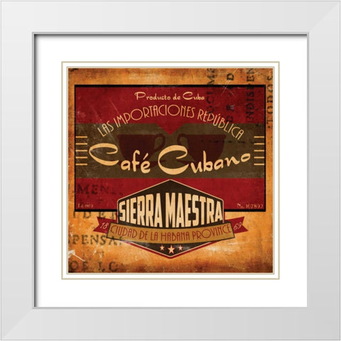 Cafe Cubano Sq. White Modern Wood Framed Art Print with Double Matting by Giacopelli, Jason
