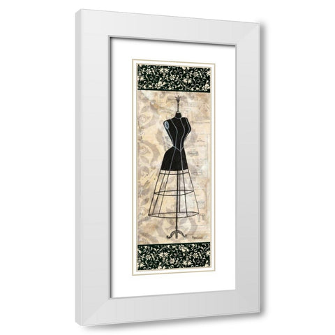 Dress Form Panel I White Modern Wood Framed Art Print with Double Matting by Guinn, Katie