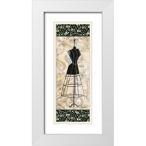 Dress Form Panel I White Modern Wood Framed Art Print with Double Matting by Guinn, Katie