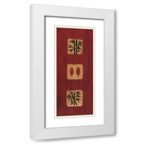 Asian Panel I White Modern Wood Framed Art Print with Double Matting by Hannah, Jenny