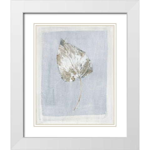 Winter Leaf II White Modern Wood Framed Art Print with Double Matting by Hargittai, Paul